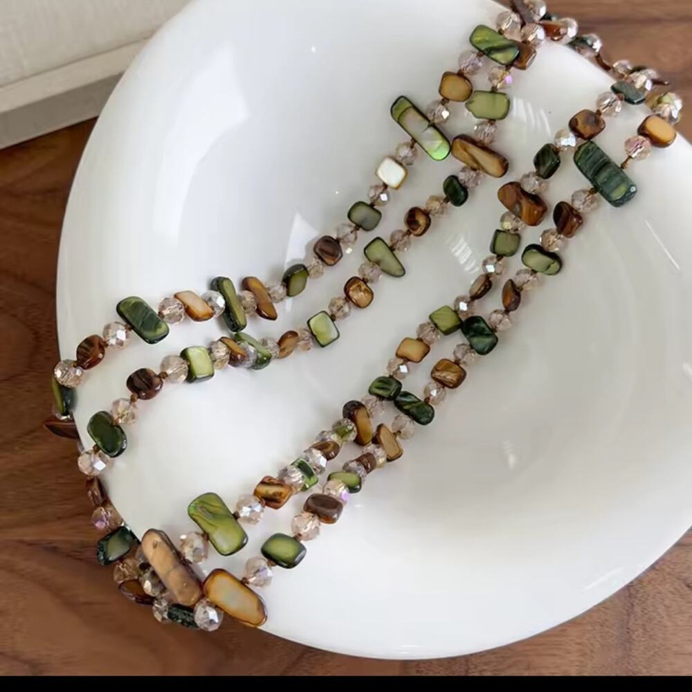 Bohemian Long Shells Strand Beaded Necklace - Picture 2 of 9